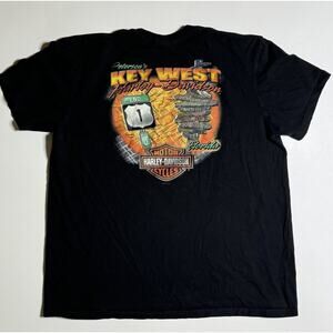 Harley Davidson Key West Florida Double Sided T Shirt Mens XL Black
